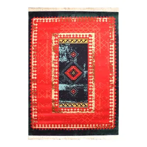 فرش ماشینی 320 شانه زمینه سرمه‌ای حاشیه لاکی مدل ستاره کویر یزد کلکسیون شاهسون کد SH-B220-9095