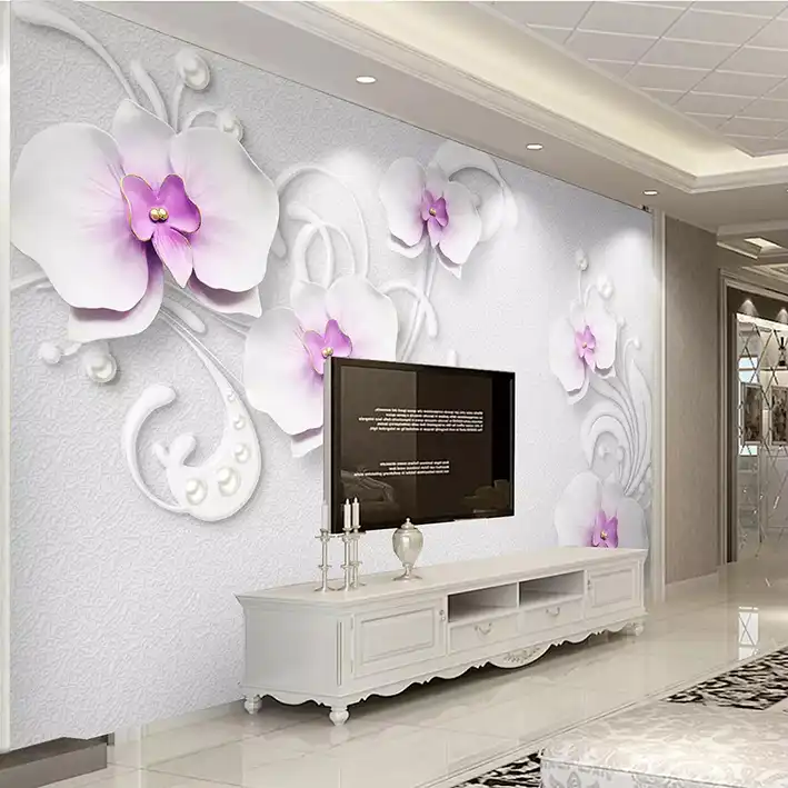 پوستر دیواری سه بعدی مدل گل برجسته گچی DRVF1061