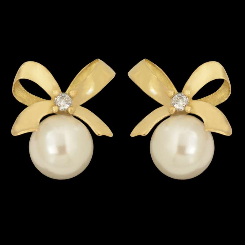 گوشواره طلا 18 عیار زنانه طلای مستجابی مدل پاپیون کد 670171