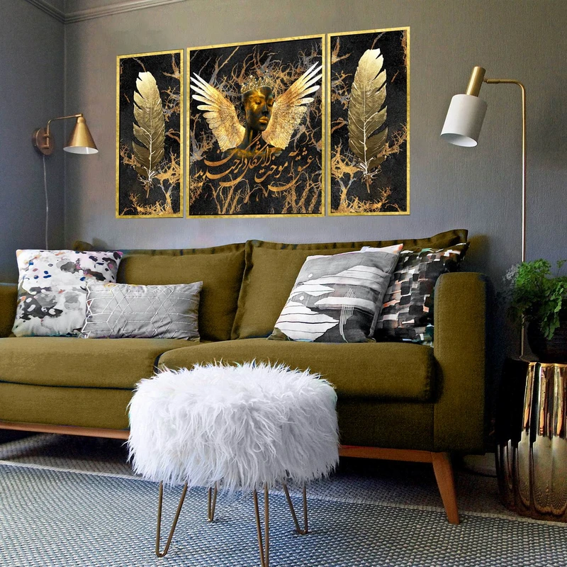 تابلو بکلیت طرح مدرن دیجیتال آرت مدل T-2873 مجموعه 3 عددی