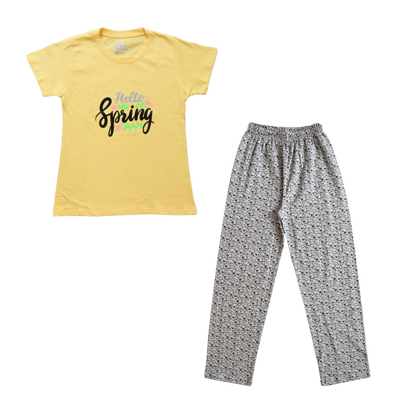 ست تی شرت آستین کوتاه و شلوار زنانه مدل 6051