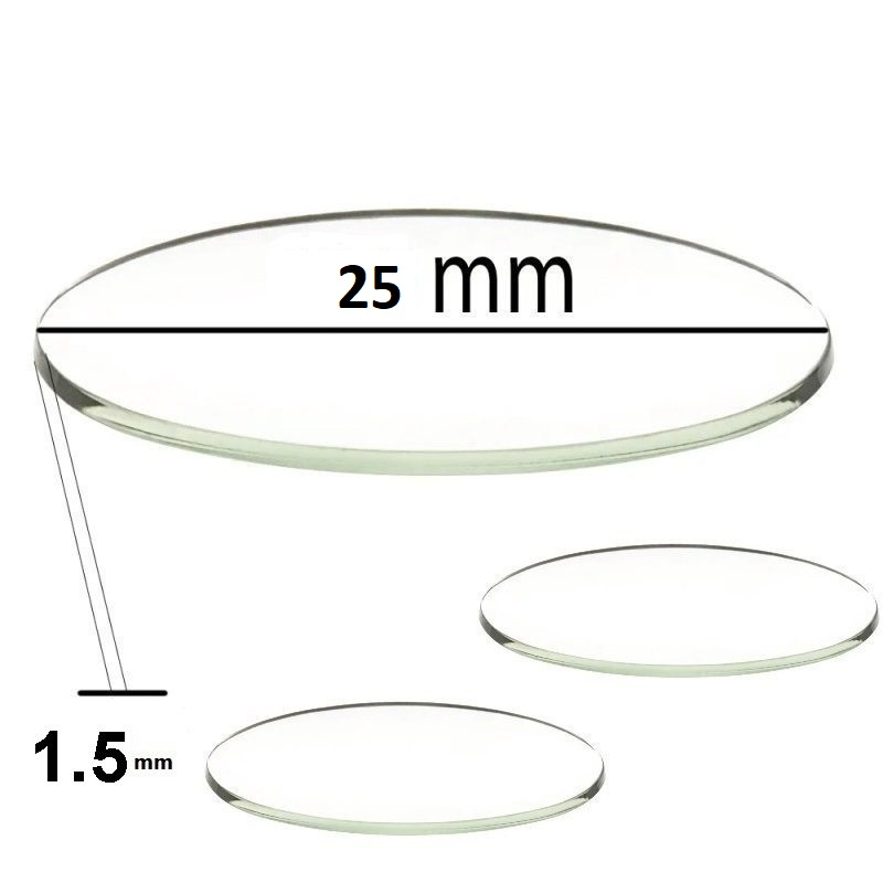 شيشه ساعت مچی مدل 25.5-25-24.5 بسته سه عددي