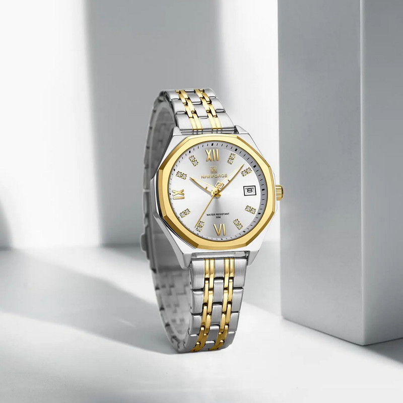 ساعت مچی عقربه ای زنانه نیوی فورس مدل تاریخدار کد NF5052