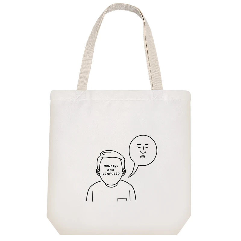 ساک خرید پارچه ای خندالو طرح Mondays And Confused مدل توت بگ کد 6910