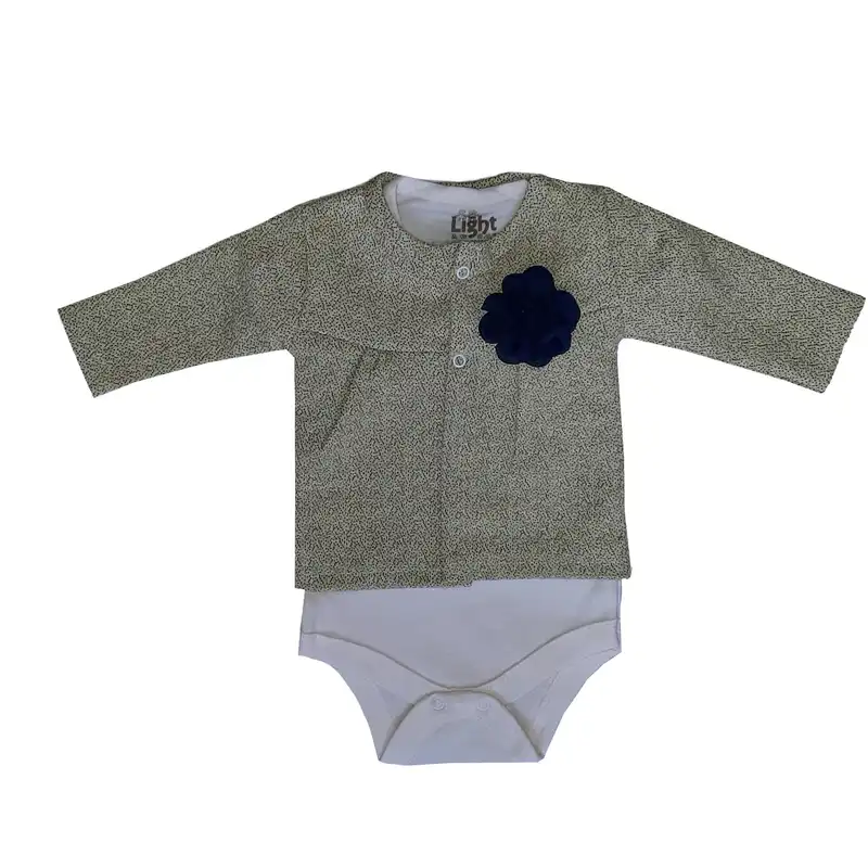 ست 3 تکه لباس نوزادی لایت طرح گل کد 280