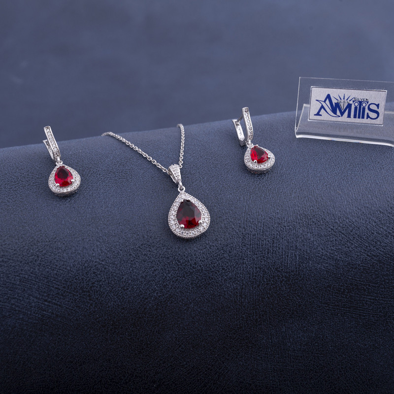 نیم ست نقره زنانه مدل AVN-N67