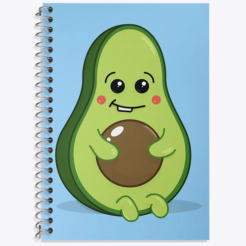 دفتر زبان 50 برگ خندالو مدل دو خط طرح آووکادو بامزه کد N1278