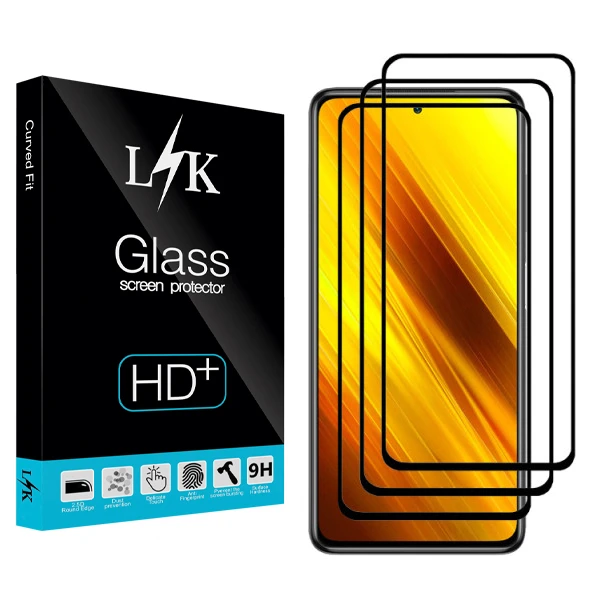 محافظ صفحه نمایش ال کی مدل +HD مناسب برای گوشی موبایل شیائومی Poco X3 بسته سه عددی