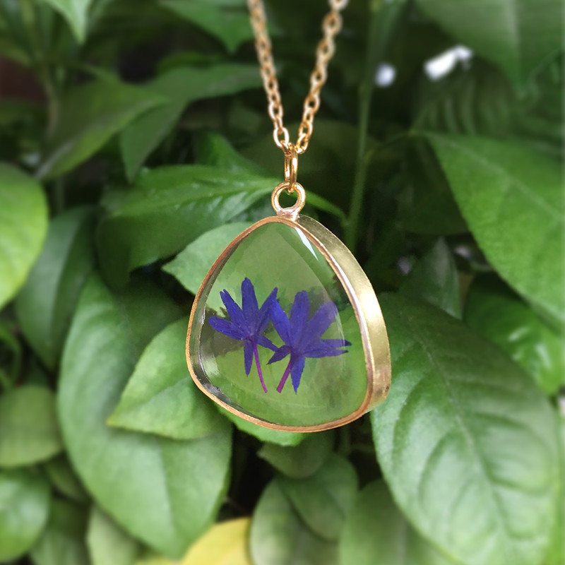 نیم ست زنانه مدل رزینی گل خشک طبیعی