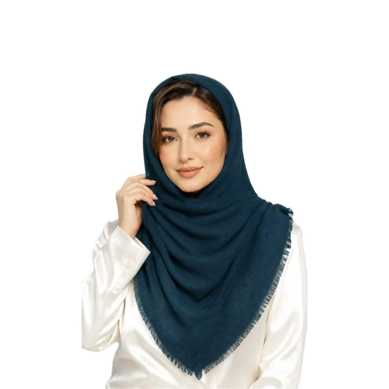 شال زنانه نخ ساده ریشه‌دار مدل E80