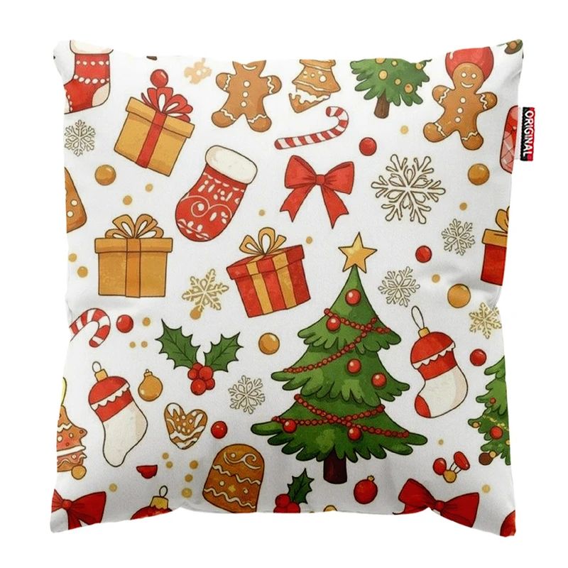 کوسن پاد آفرین طرح برف زمستون کریسمس کد 2635 سایز 40*40 سانتی متر