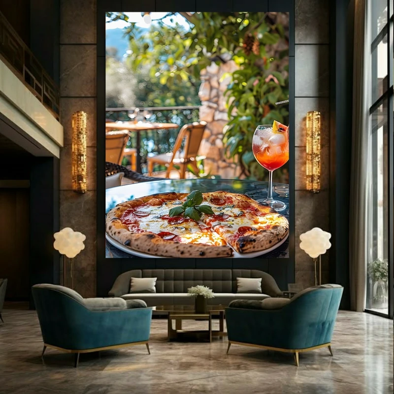 تابلو بوم طرح مخمل پیتزا لذیذ کد GR1767