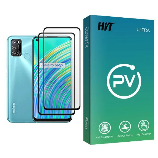 محافظ صفحه نمایش اچ وی تی مدل PV Glass MIX002 مناسب برای گوشی موبایل ریلمی C17 بسته دو عددی