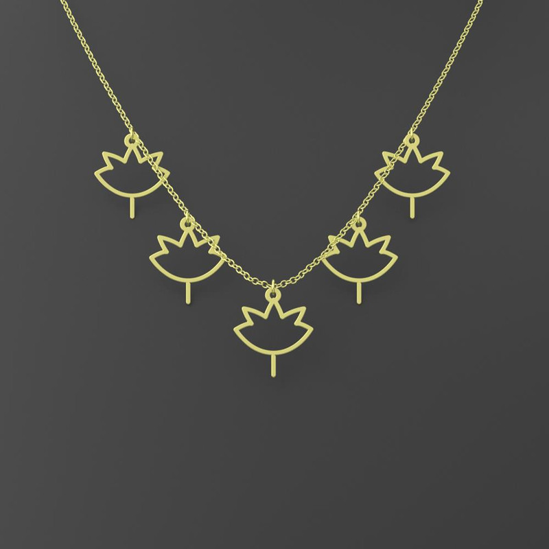 گردنبند طلا 18 عیار زنانه مدوپد مدل برگ کد RNA16030