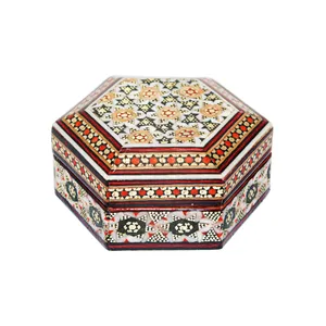 جا سکه ای خاتم کاری مدل شش ضلعی کد Hexagon6p6