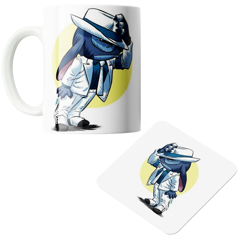 ماگ پاد آفرین مدل استیچ کد z481 به همراه زیر لیوانی