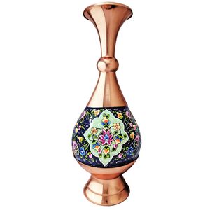 گلدان مسی نگارستان نیلی مدل پرداز کد 25