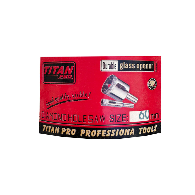 مته گردبر شیشه و سرامیک تیتان پرو مدل TP60 سایز 60 میلی متر