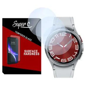 محافظ صفحه نمایش شیشه‌ای سوپرسی مدل SH-SC مناسب برای ساعت هوشمند سامسونگ Galaxy watch 6 Classic 43mm بسته سه عددی