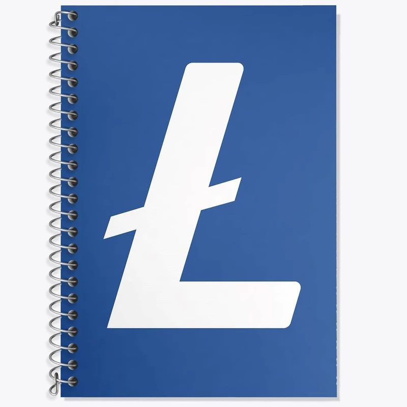 دفتر زبان 50 برگ خندالو مدل دو خط طرح ارز دیجیتال لایت کوین کد 4066