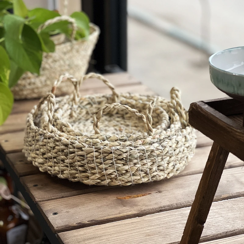 عکس شماره 5 : سبد حصیر بافی کد hasir مجموعه 3 عددی