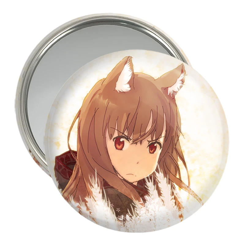 آینه جیبی خندالو مدل هولو انیمه ادویه و گرگ کد 36159