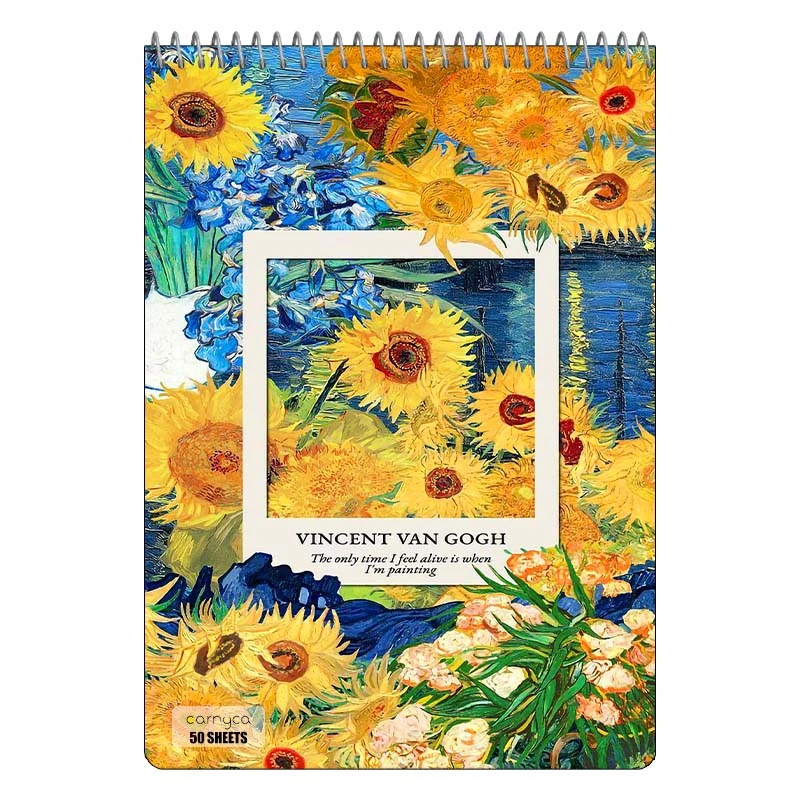 دفتر نقاشی 50 برگ سیمی کارنیکا طرح شب پرستاره فانتزی ون گوگ Fantasy Starry Night Van Gogh کد 94746
