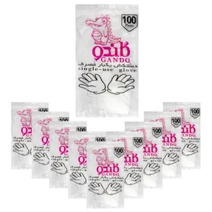 دستکش یکبار مصرف گاندو مدل GL20 مجموعه 10 عددی