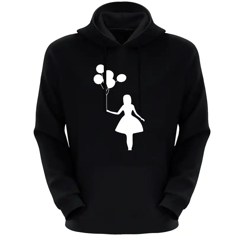 هودی زنانه مدل دختربادکنک کد F364 رنگ مشکی