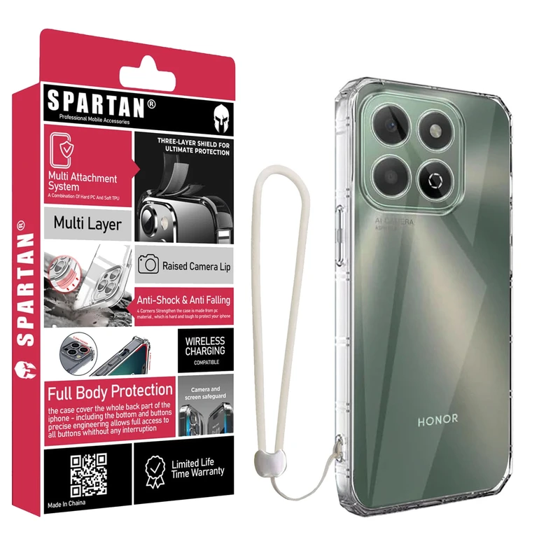 کاور اسپارتان مدل Airbag Four-Sided Apple Strap مناسب برای گوشی موبایل آنر X6b به همراه بندآویز