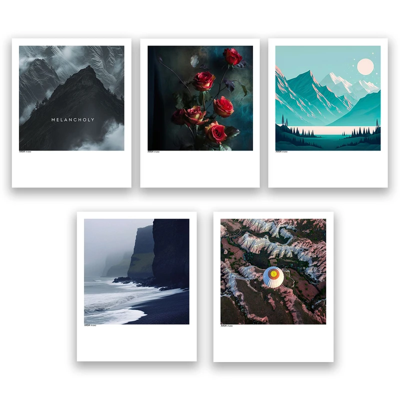 آویز تزیینی عرش مدل فانتزی منظره طبیعت کد Asa660 مجموعه پنج عددی