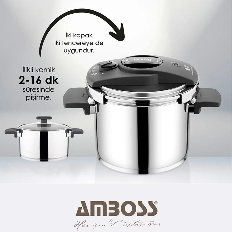 زودپز دوقلو آمبوس مدل درب چرخشی گنجایش 6 و 4 لیتر