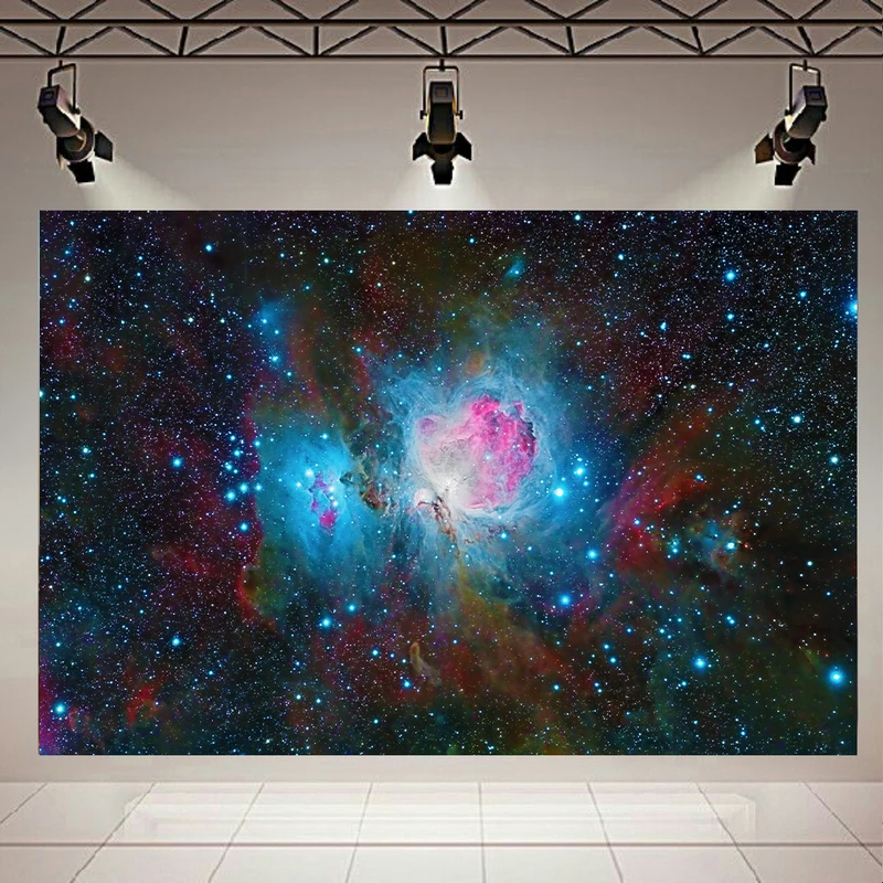 تابلو بوم طرح کهکشان و ستارگان مدل سحابی و پرتوهای نورانی کد AR3059