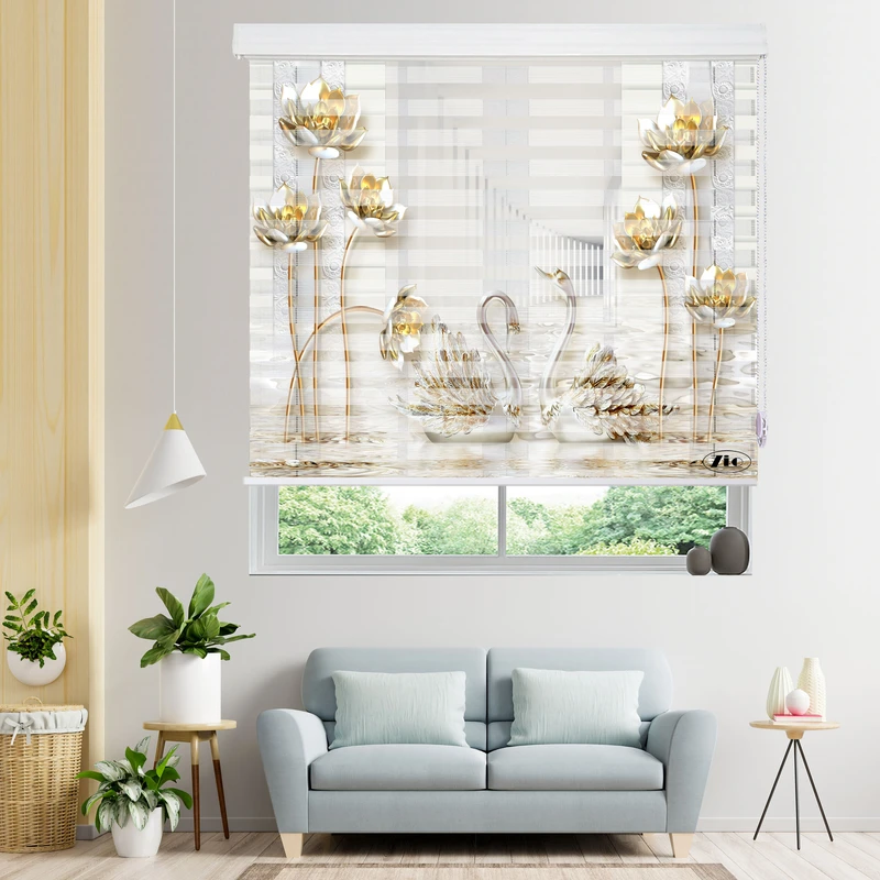 پرده زبرا زیو مدل 3D-1085 سایز 150x150 سانتی متر