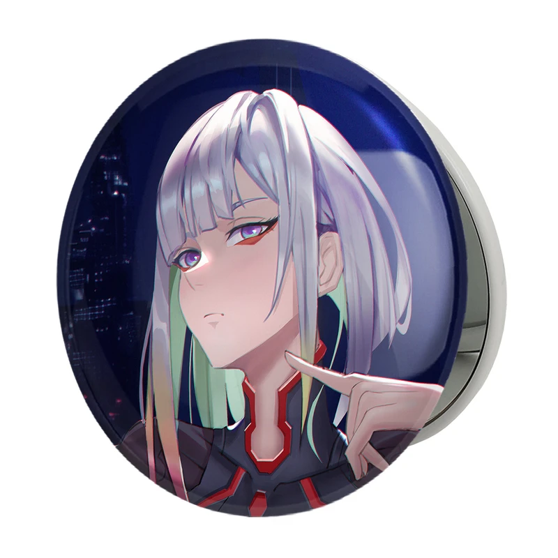 آینه جیبی خندالو طرح لوسی انیمه سایبرپانک مدل تاشو کد 23992 