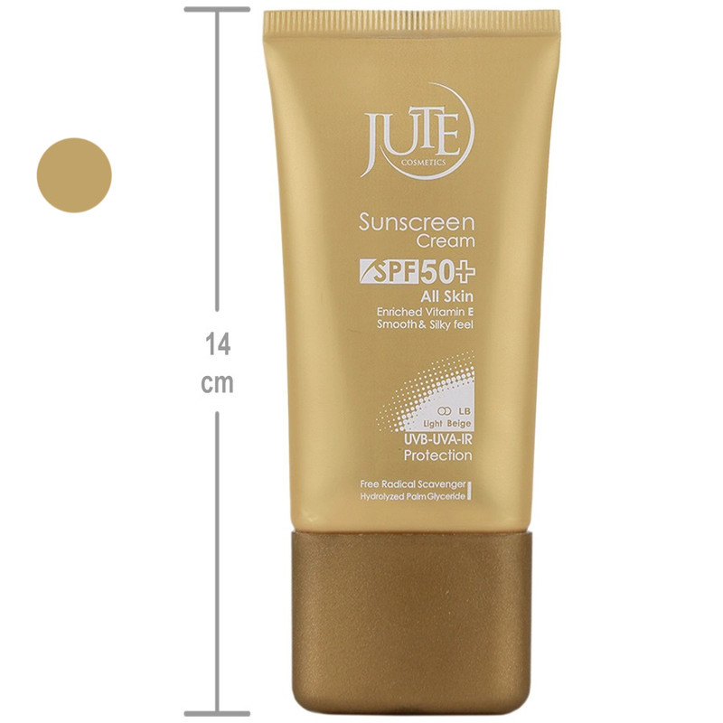 کرم ضدآفتاب رنگی صورت ژوت SPF 50 مدل 1986 ضد آب، محافظت‌کننده در برابر اشعه‌های UVA و UVB ماسب برای انوع پوست حجم 40 میلی لیتر