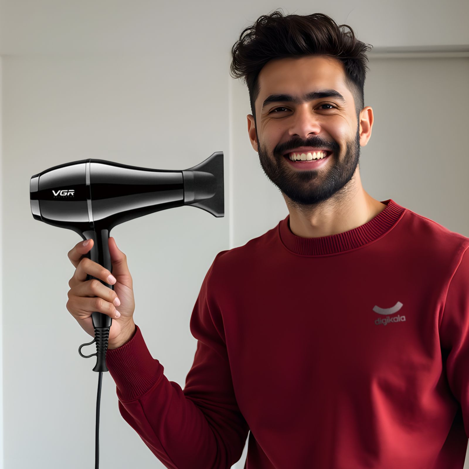 سشوار حرفه‌ای وی جی ار مدل V-414، موتور AC با توان مصرفی 2200 وات، دارای فناوری تولید یون، دارای حلقه آویختن، با حالت صاف‌کننده و حجم‌دهنده، وزن 802 گرم، تنظیم حرارت 3 حالته و کنترل سرعت 2 حالته، به همراه 3 عدد سری متمرکزکننده -  - 5