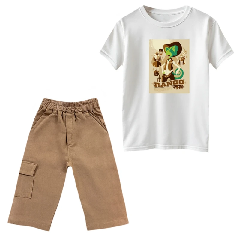 ست تی‌شرت و شلوارک پسرانه مدل تمبر