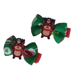 گیره مو زنانه مدل کریسمس گوزن مجموعه دو عددی