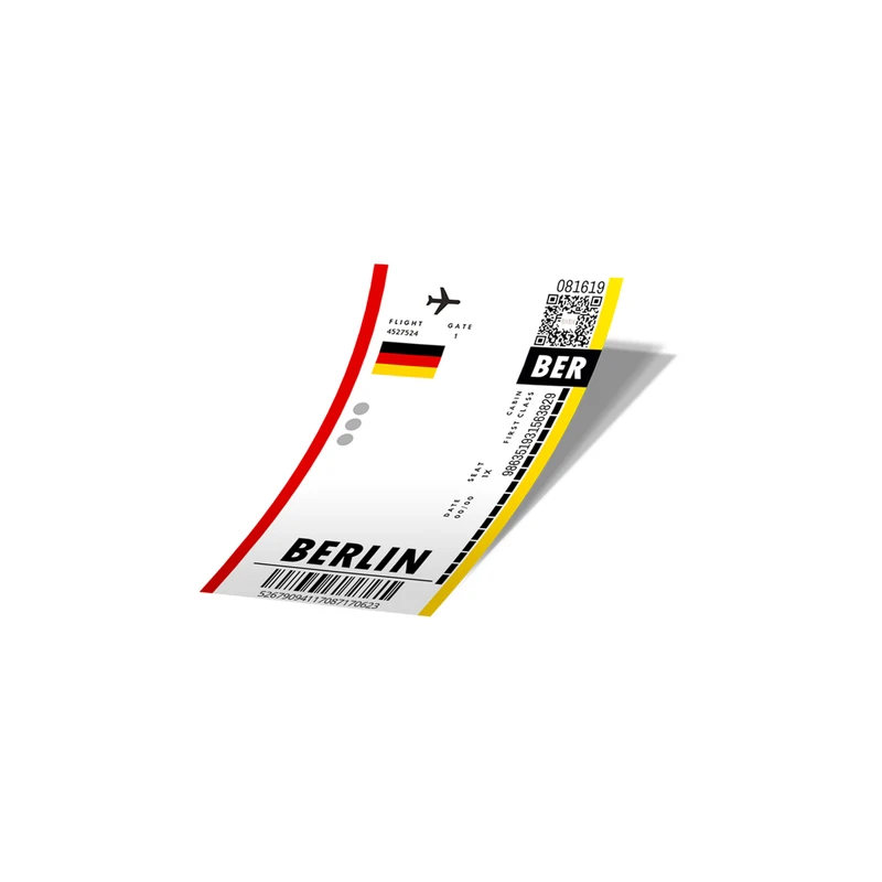 استیکر لپ تاپ لولو طرح  بلیط هواپیما به برلین BOARDING PASS TO BERLIN کد 786