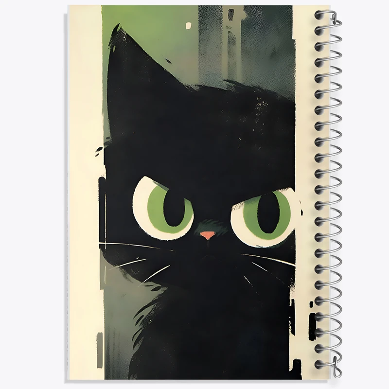 دفتر شطرنجی 50 برگ خندالو طرح گربه سیاه کد N4304