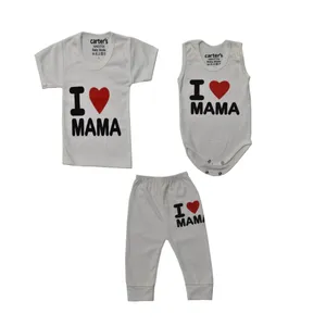 ست 3 تکه لباس نوزادی طرح i love mama
