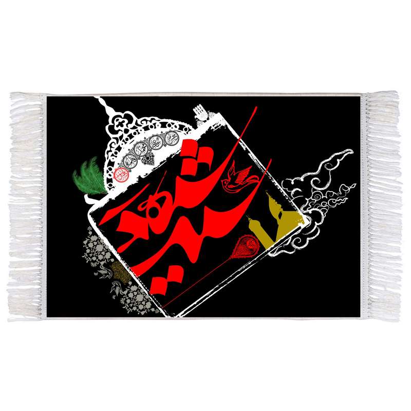 فرش ماشینی دیوارکوب اطلس آبی طرح حسین شهید مدل T2535 