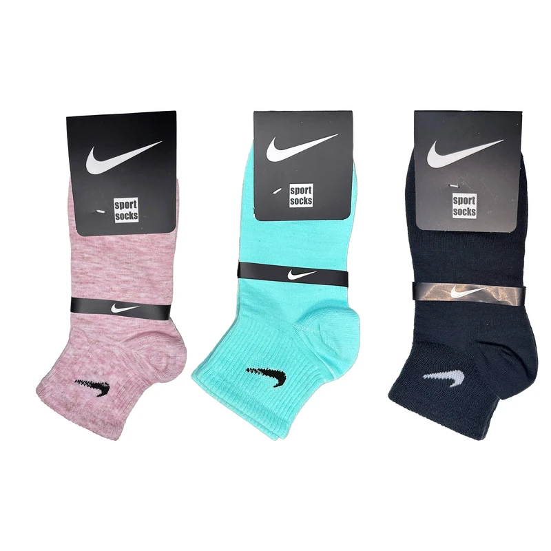 جوراب ورزشی ساق کوتاه زنانه کد 378 بسته سه عددی