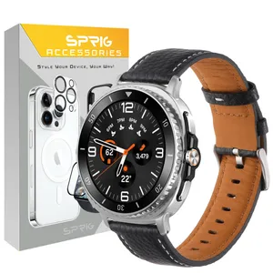 Sprig band model Leather SMP W8 suitable for Samsung Galaxy Watch 8 40mm / 8 44mm / 8 Classic 46mm