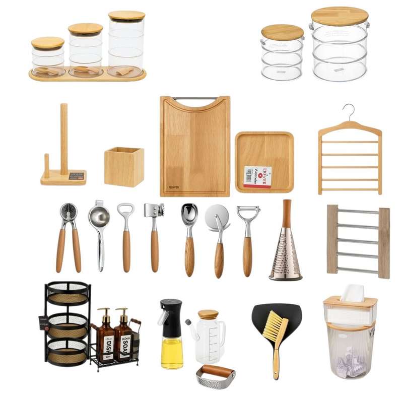 سرویس آشپزخانه 25 پارچه رد فلاور مدل چوبی کد W85