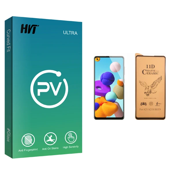 محافظ صفحه نمایش سرامیکی اچ وی تی مدل PV glass مناسب برای گوشی موبایل سامسونگ Galaxy A21s