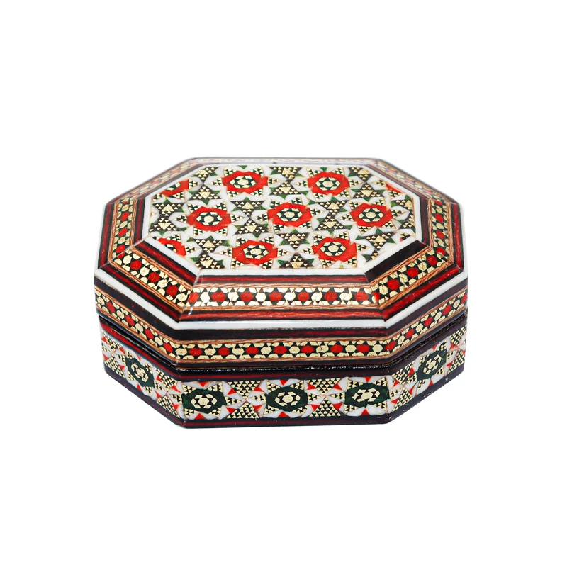 جا سکه ای خاتم کاری مدل هشت ضلعی کد Octagonal7p5Rd