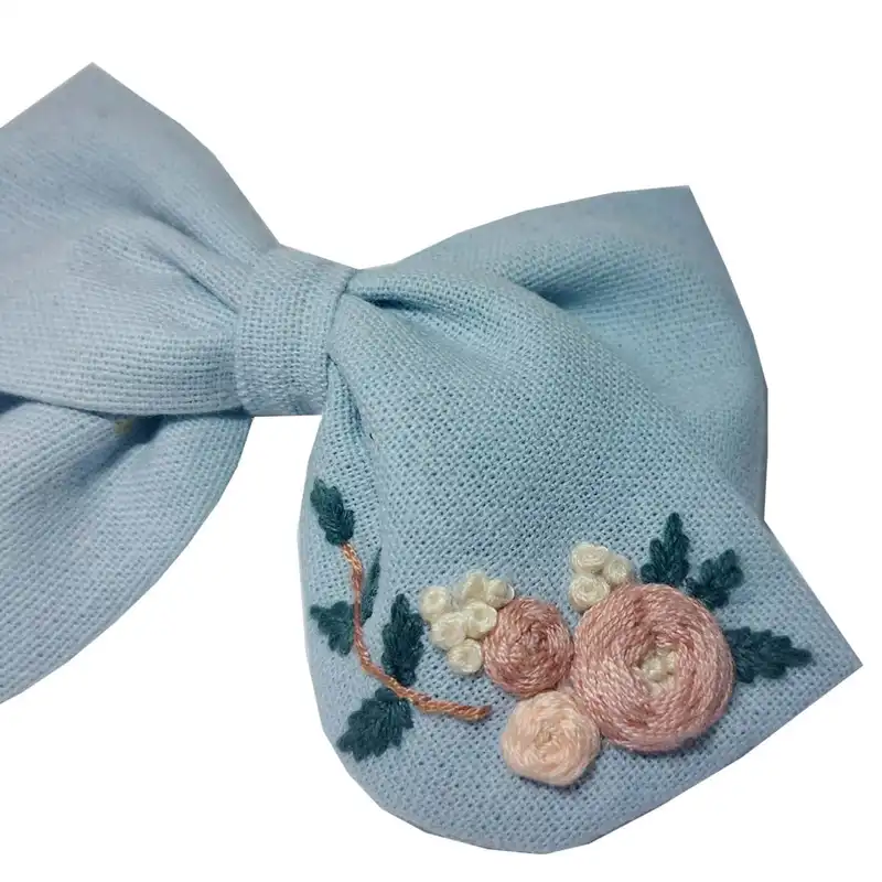 گیره مو زنانه مدل پاپیون گلدوزی آذین بسته 2 عددی