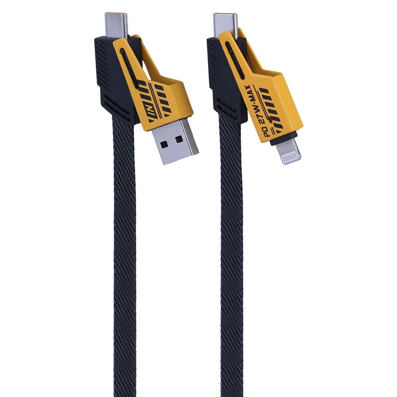کابل تبدیل USB/USB-C به لایتنینگ/USB-C اسکای دلفین مدل 4in1 طول 1.2 متر